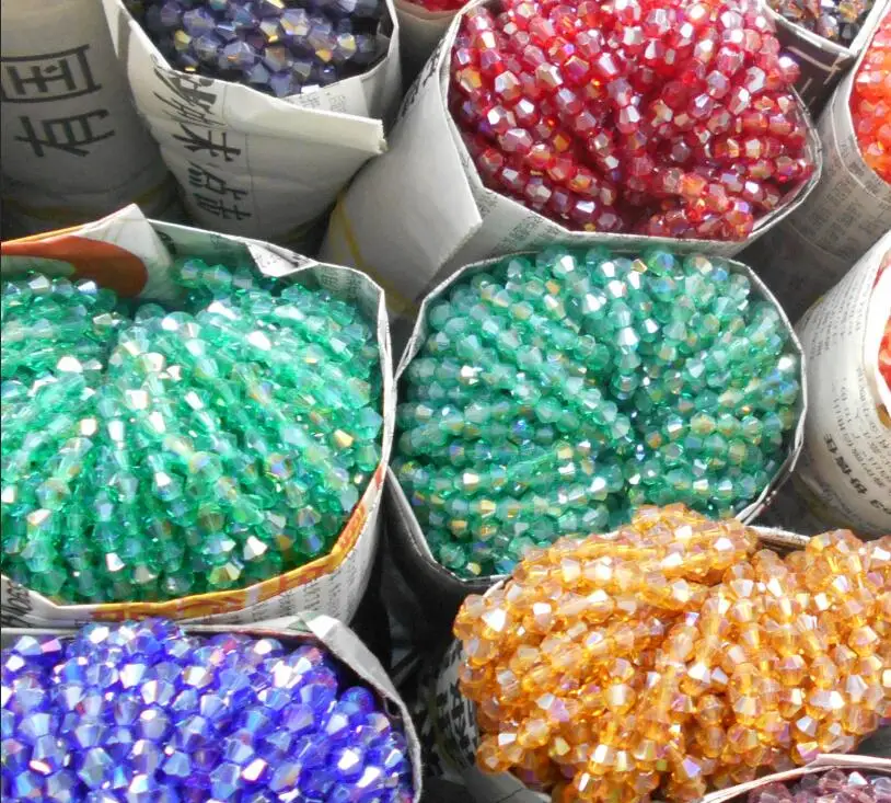 

4mm 110pcs AB colors Bicone Loose Spacer Beads Glass Crystal Faceted Rondelle Bead for Jewelry making