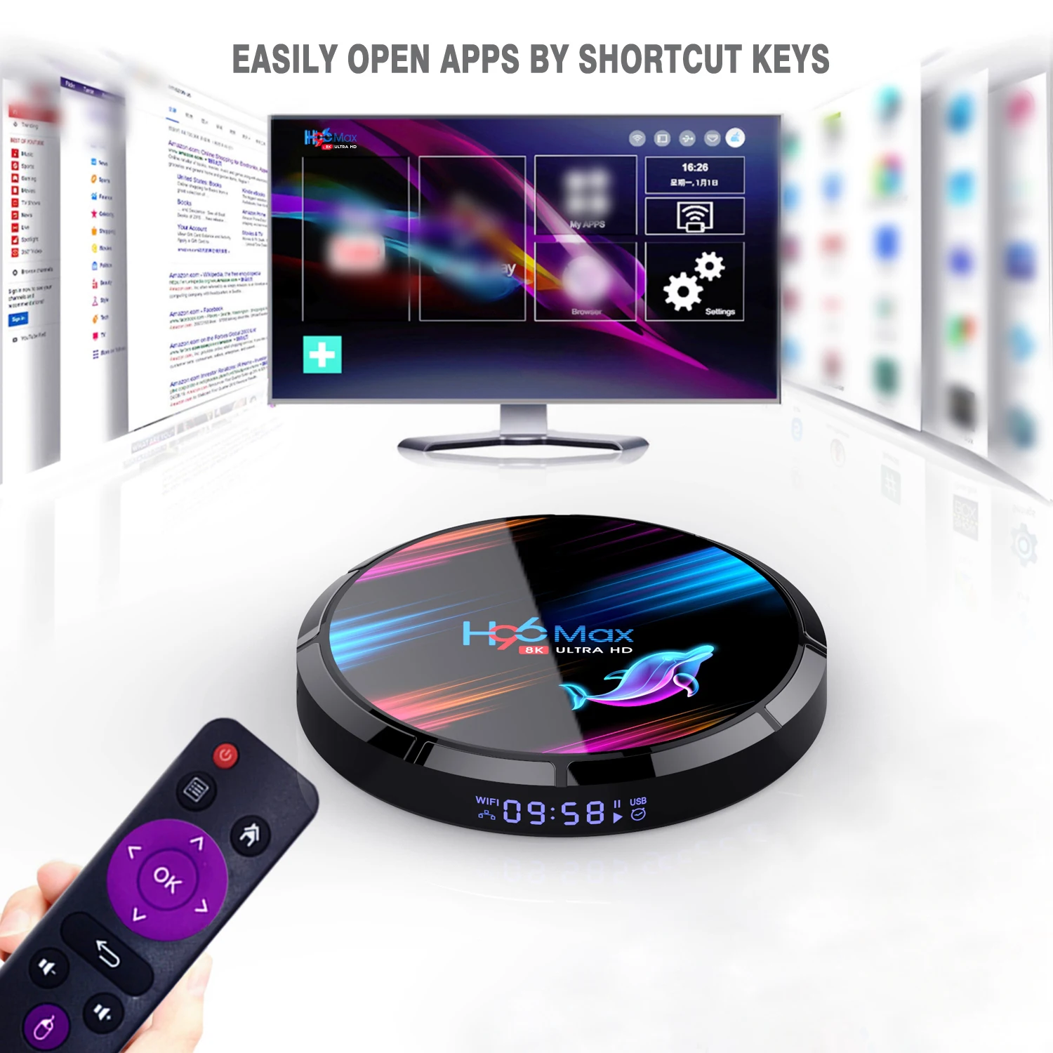 

H96 MAX X3 8K Amlogic S905 Smart TV BOX Android 9.0 4GB 128GB Dual Wifi 1080P 4K Youtube Set Top Box PK X96AIR A95X