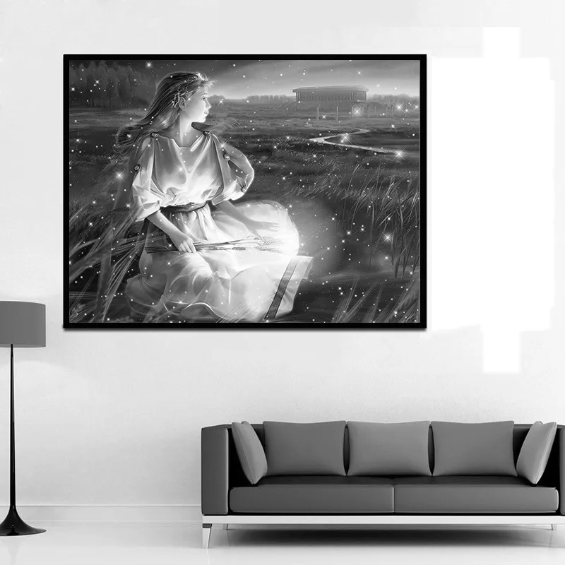 Черно белый знак зодиака алмазная живопись DIY полная квадратная дрель Gemini Leo Aries