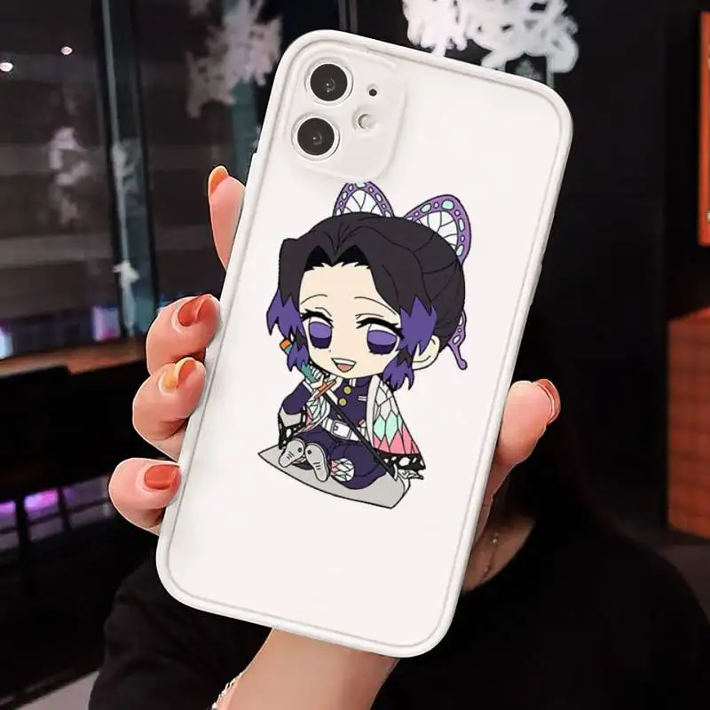 

Demon Slayer Kimetsu No Yaiba Phone Cases Matte Transparent for iPhone 7 8 11 12 s mini pro X XS XR MAX Plus cover funda