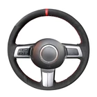 Сшитая вручную черная замшевая Обложка рулевого колеса для Mazda MX-5 Miata RX-8 2006 2007 2008 2009 2010-2011 2012 2013