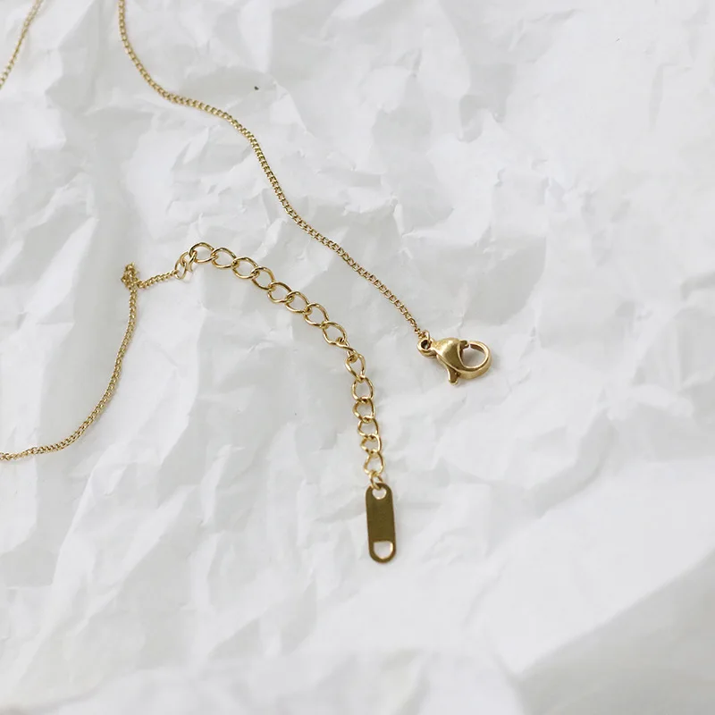 Amaiyllis 14K Золотое безстрашное ожерелье с любовью цепочка до ключиц ручная роспись