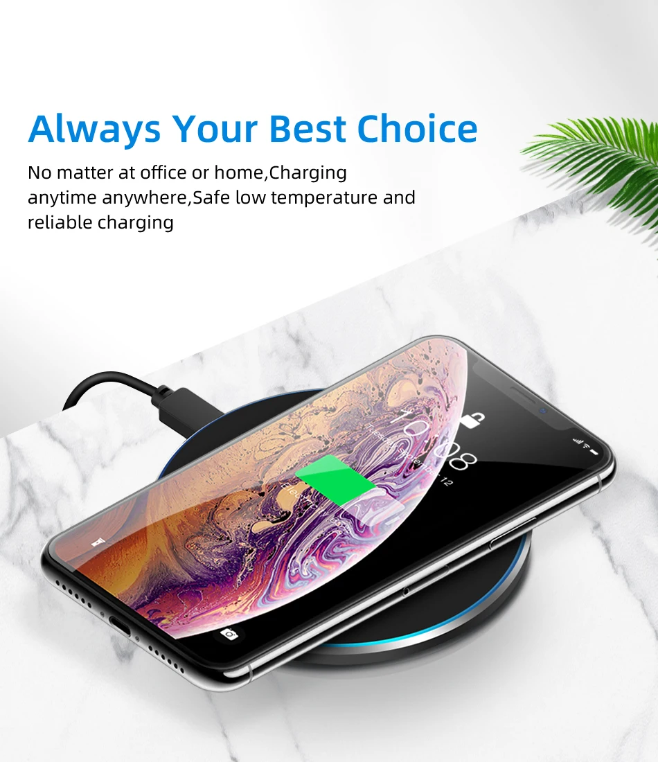 Qi Беспроводное зарядное устройство для iPhone X Xs MAX XR 8 plus 10 Вт Быстрая зарядка для samsung S8 S9 Plus Note 9 8 USB зарядное устройство для телефона