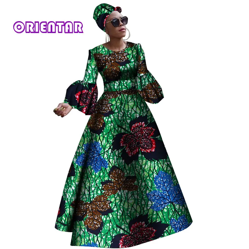 Autumn African Dresses for Women African Dashiki Riche Dress Women Africa Long Sleeves Party Dress Gown Plus Size WY2868