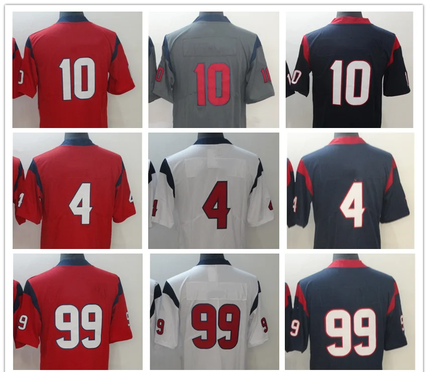 

Houston Football Jerseys Men's #4 #10 #99 Retro Jersey Youth Women Luxury Brand Embroidery With Logo Can be Customized