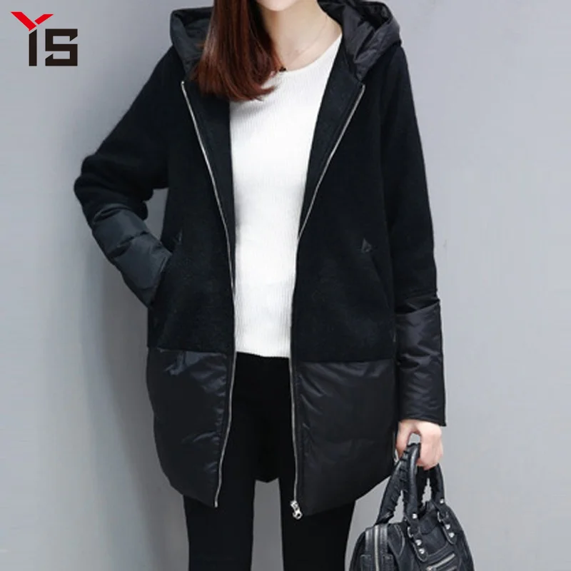 

Oversize for Coat Women Parkas Winter Patchwork Casual Long Sleeve Cotton Coats Soft Long Female Outwear Windproof Hoodie Warm