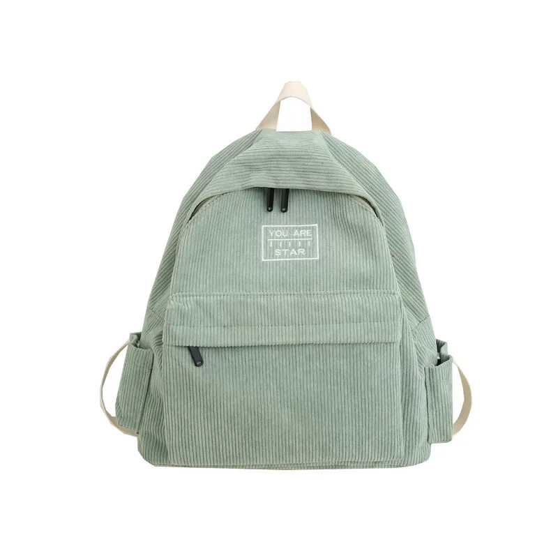 

Schoolbag Women's Korean-Style High School Harajuku Ulzzang Corduroy Junior High School Students Simple Backpack