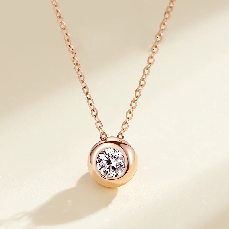 BOEYCJR 925 серебро 0.6ct F цвет Муассанит VVS помолвка элегантный свадебный пузырь кулон ожерелье для женщин Подарок на годовщину