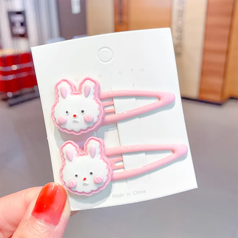 

ncmama 2 Pcs/Set Girls Cute Cartoon Rabbit Bear Frog Duck Hairpins Kids Hair Clips Barrettes Headband Summer Hair Accessories