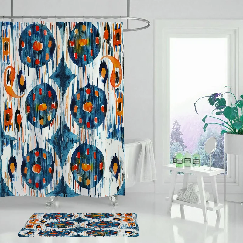 Занавеска для душа из полиэстера с цветочным принтом | Дом и сад