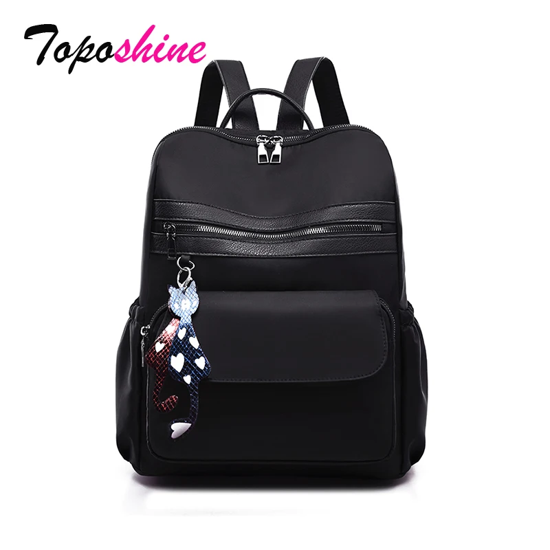 Новинка 2019 женские рюкзаки из ткани Оксфорд модные школьные черные для