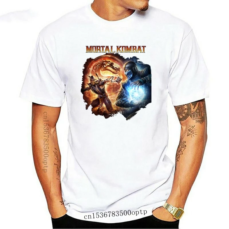 

Новинка Скорпион против. Sub Zero - Mortal Kombat видеоигра футболка 2021 унисекс забавная футболка