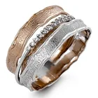 Винтажные геометрические двухцветные волнистые кольца для женщин, Необычные кольца в стиле хип-хоп, вечерние кольца для банкета для девочек