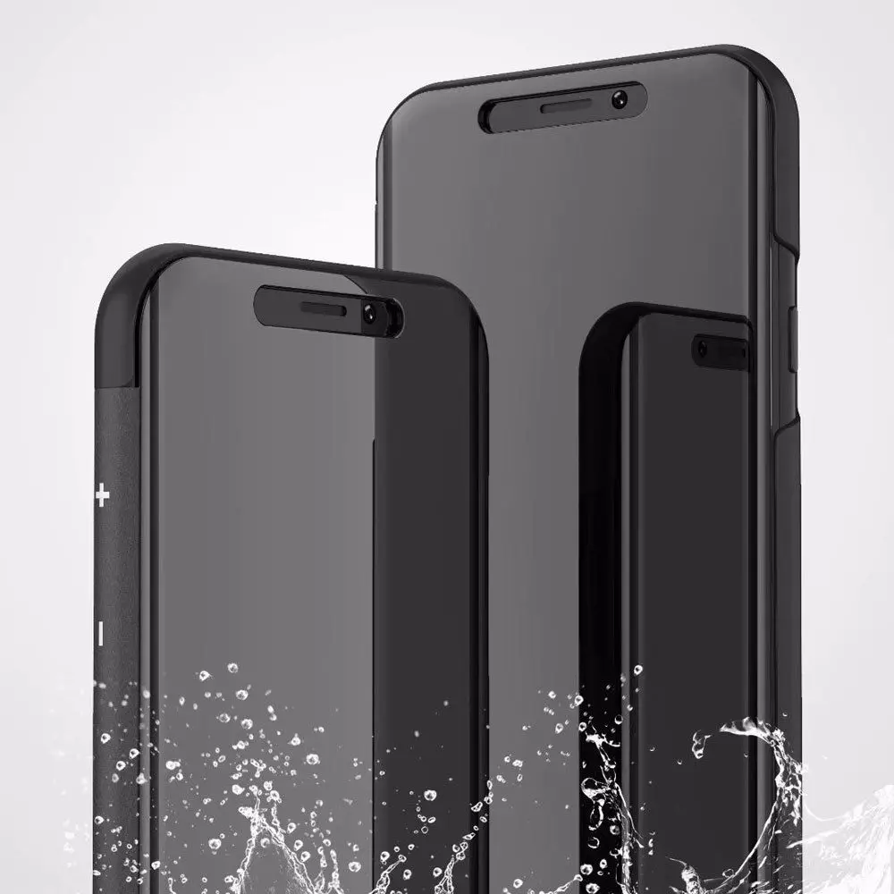 Умный зеркальный кожаный чехол для samsung Galaxy A7 2018 J4 J6 Plus Prime флип-чехол с подставкой