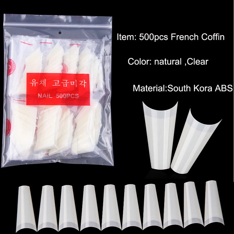Поддельные ногти для профессионального или домашнего маникюра французские ABS