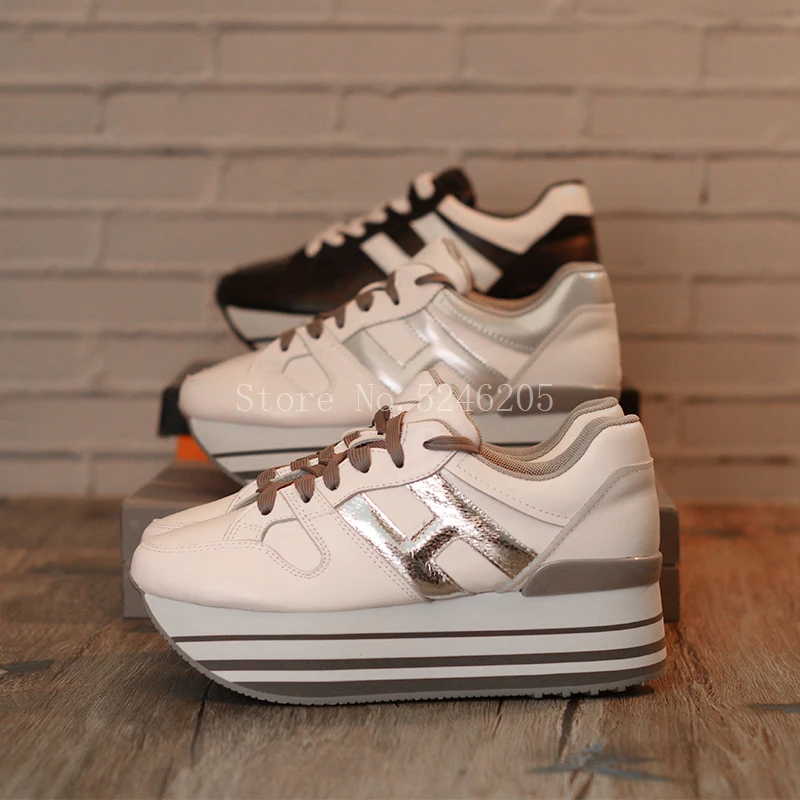 Женские кроссовки из натуральной кожи на платформе со шнуровкой|Женские и кеды| |