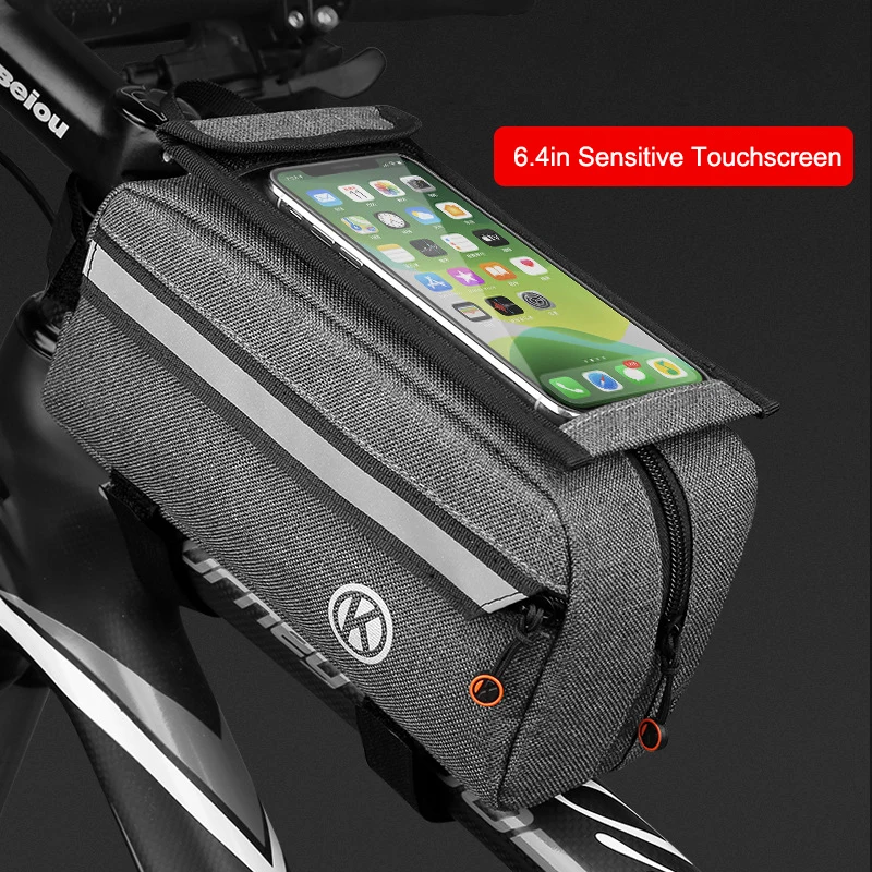 

Водонепроницаемая велосипедная сумка, чехол для горного велосипеда с передним лучом и седлом, внешнее освещение для сенсорного экрана, для ...