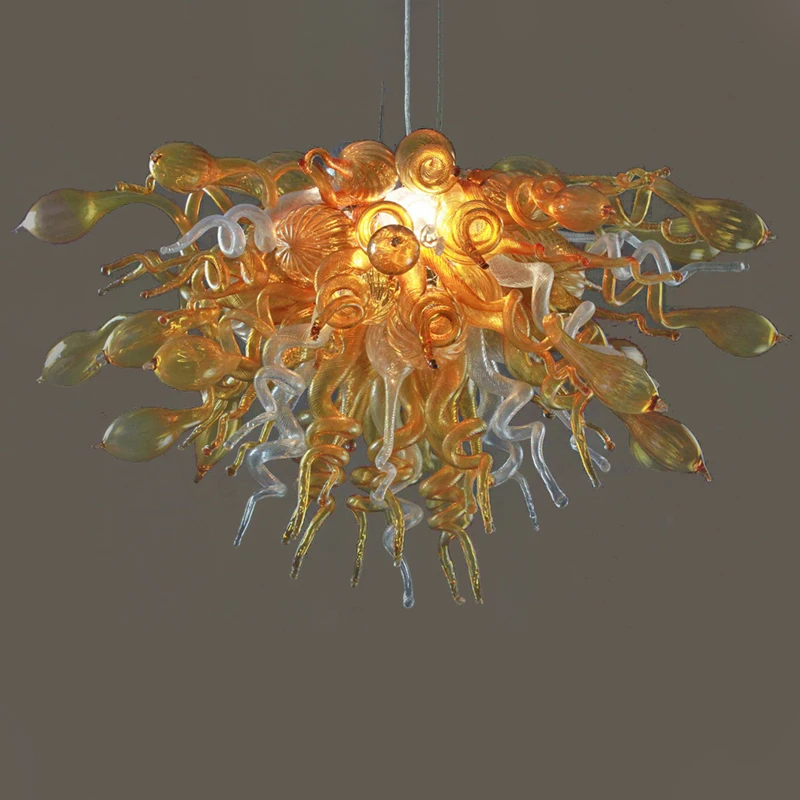 

Contemporary Murano Glass Chandelier Lamps Copper Crystal Chandelier Lighting and Dining Room Luxury Gold Lustre Kitchen Room