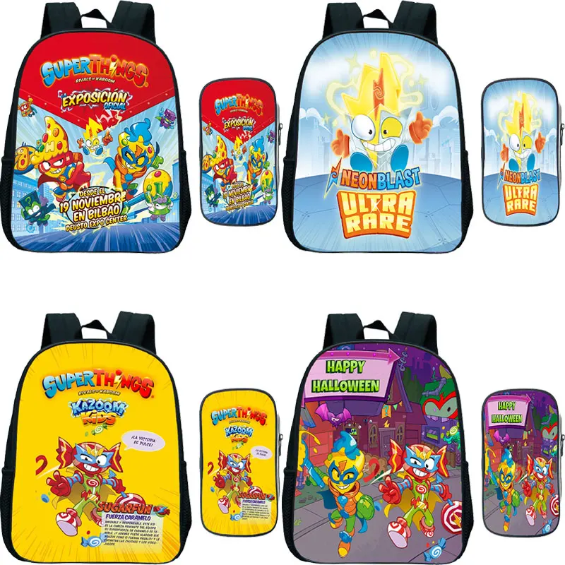 

Superzings Series 8 Backpack 2pcs Set Kazoom Kids Kindergarten Bagpacks Children Cartoon Rucksack SuperThings Schoolbag Mochila