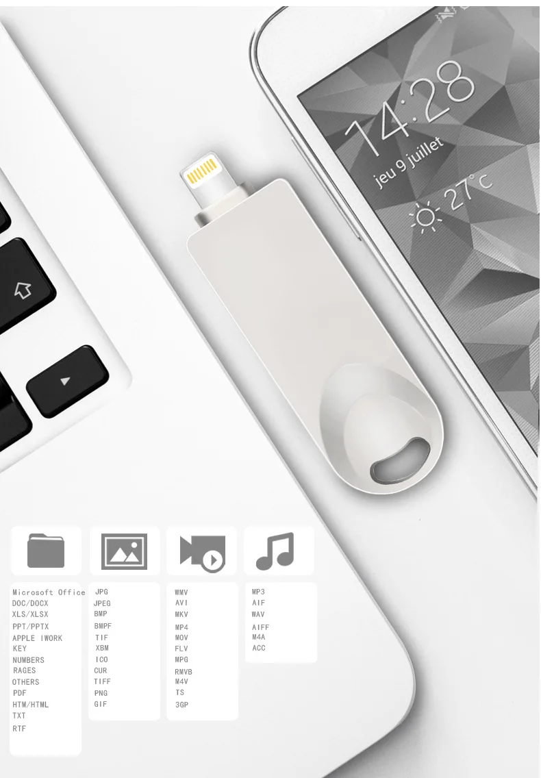 OTG Adapter USB Flash drive for Lightning Micro USB for Iphone Ipad Android devices USB 3.0 Devices pendrive 8G 16G 32G 64G 128G