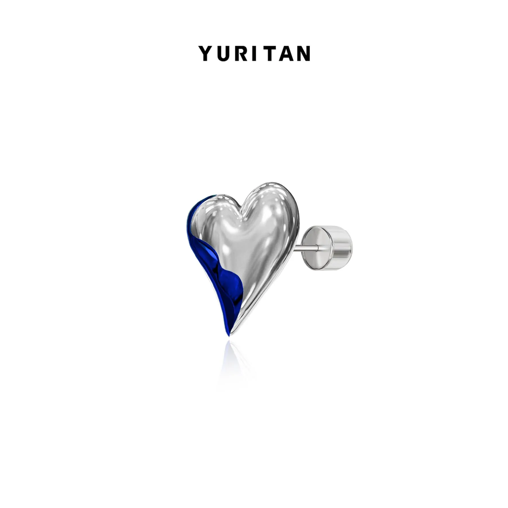 

Yuritan Heart-Shaped Stud Earrings Single Original Design Fashionable Personalized Couple Stud Earrings Earrings Earrings