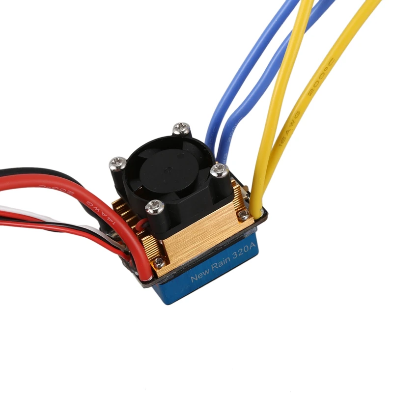 

320A Waterproof Brushed ESC for 1 / 2 Dual Motors Cooling Fan 2-3S 3 Modes 5V/3A BEC for RC Cars Truck