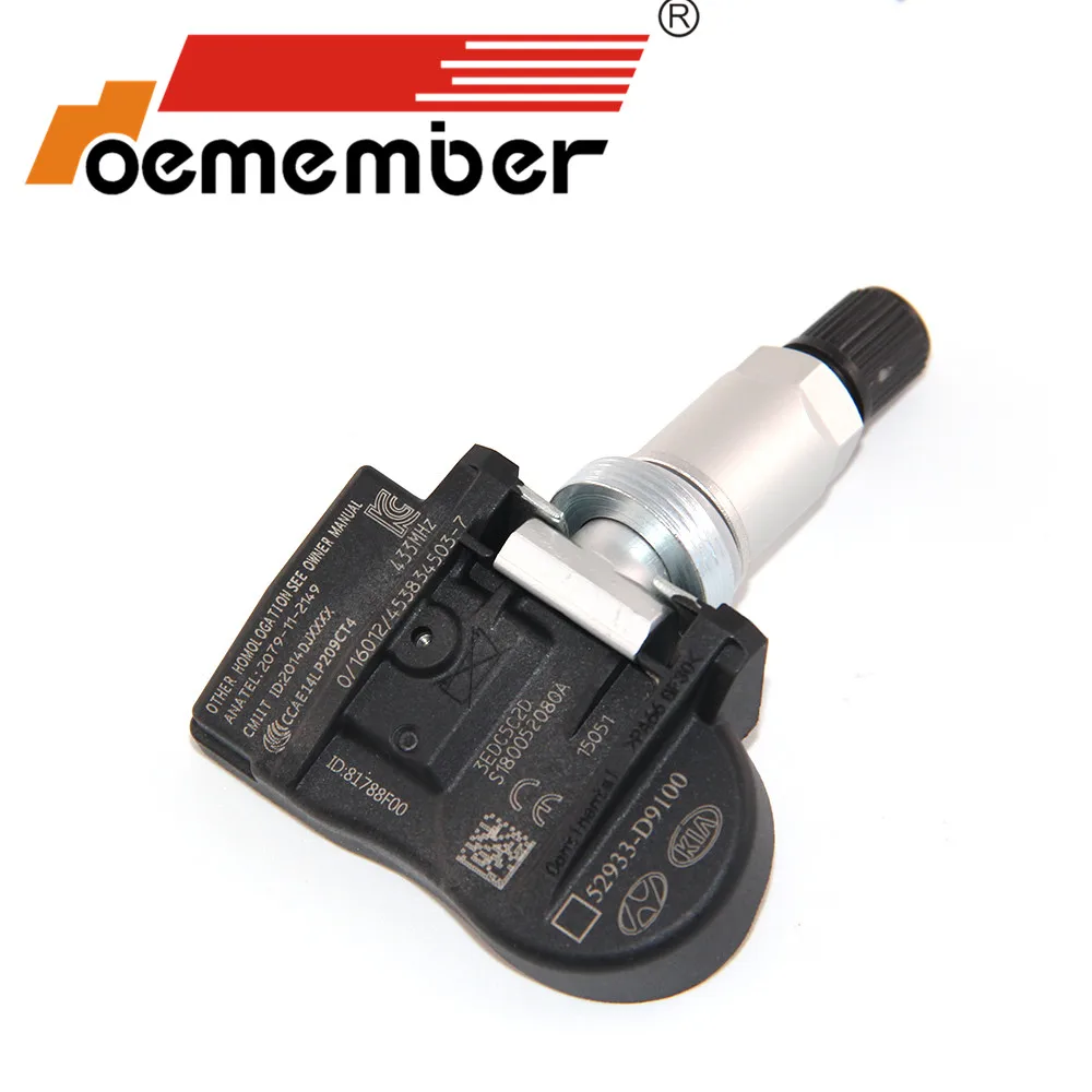Oember 4 шт. Автомобильный датчик давления в шинах 52933-D9100 TPMS система мониторинга