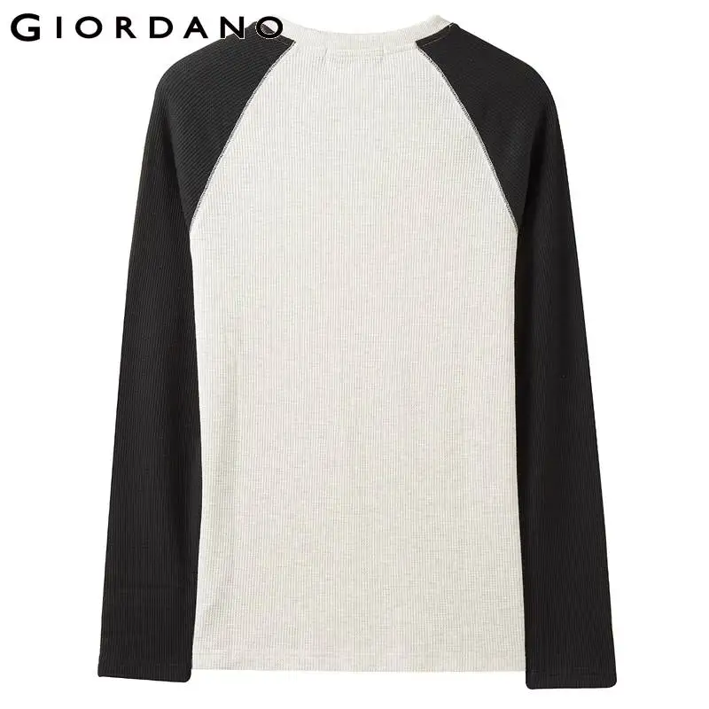 Giordano Мужская футболка с горлышком и вафельным воротником, Camiseta Masculina, контрастный цвет, легкая Толстая Мягкая футболка Poleras Hombre 01029796