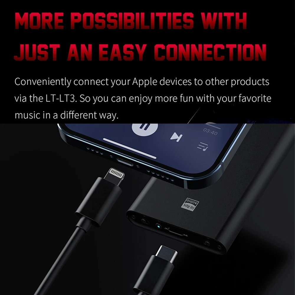 Адаптер FiiO LT-LT3 с type-C на lightning кабель декодирования для Apple iPhone fiio Q3 K9 PRO M15 M11 PLUS BTR5