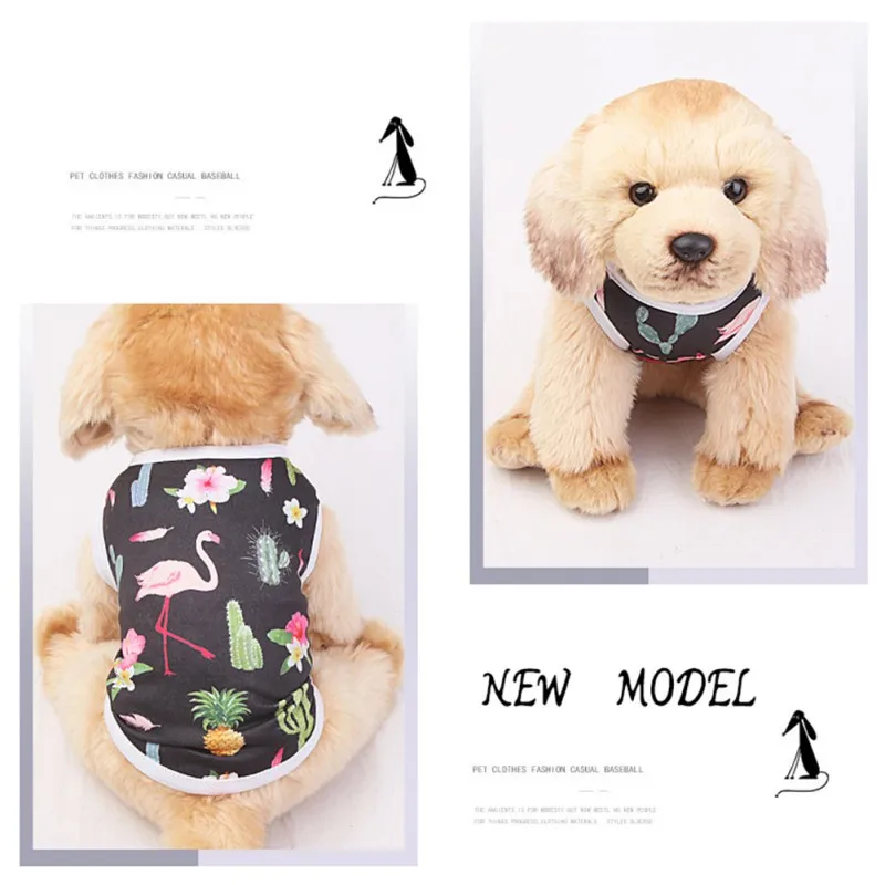 Летняя дышащая тонкая жилетка для домашних животных кошек собак с принтом