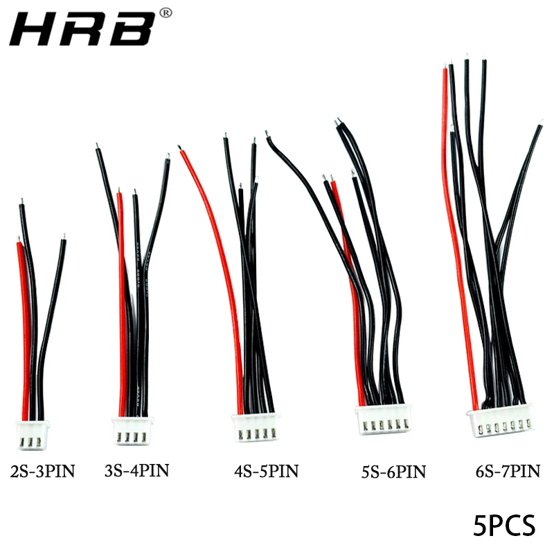 5 шт. соединительные кабели для балансировочной зарядки JST XH 3Pin 4Pin 5Pin 6Pin 7Pin 2S 3S 1 4 6 8