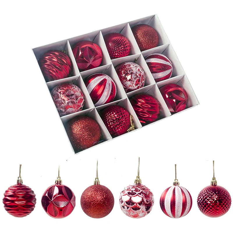 12 шт./компл. елочный шар подвесное украшение Natal дома вечерние DIY украшения подарок для детей рождественские шары 5,5 см - Цвет: A