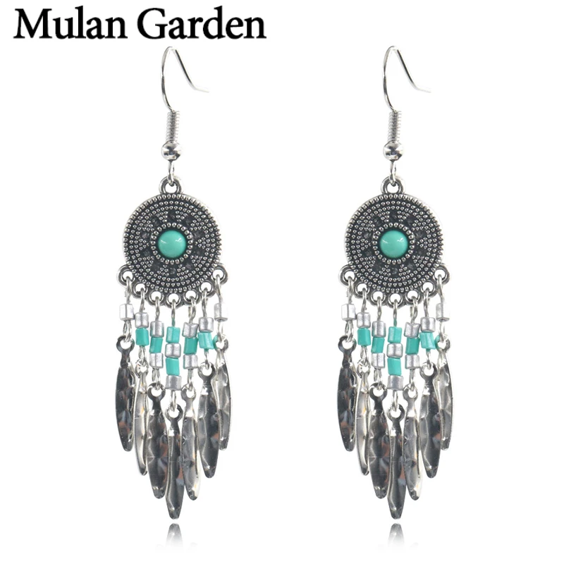 Серьги M & G в этническом стиле женские Винтажные висячие украшения с
