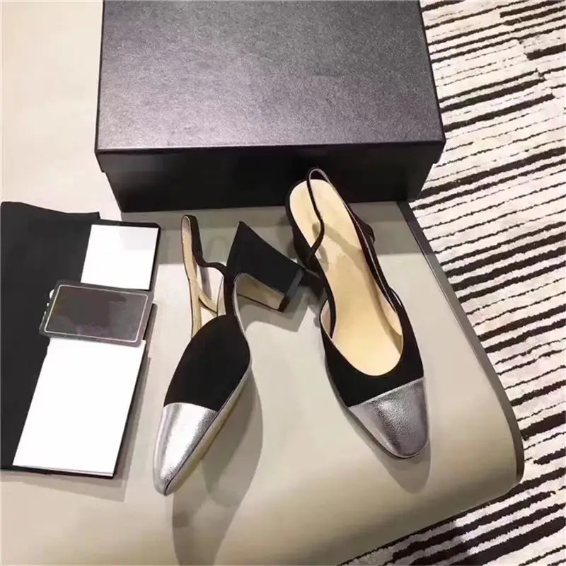 

New Sexy Women Luxury Pumps High Heels Genuine Leather Women Dress Party Shoes Woman Nude Black Mixed Color Ladies Shoes