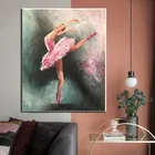 Абстрактная портретная масляная живопись балерины на холсте художественные плакаты и принты, скандинавский холст, Настенная картина для гостиной