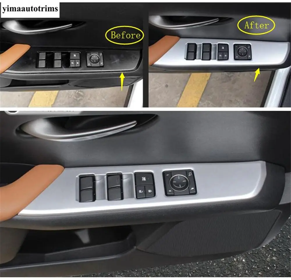 

Door Handle Holder Window Lift Button Switch Decoration Cover Trim Fit For Lexus UX 200 250H 2019 2020 ABS Matte / Carbon Fiber