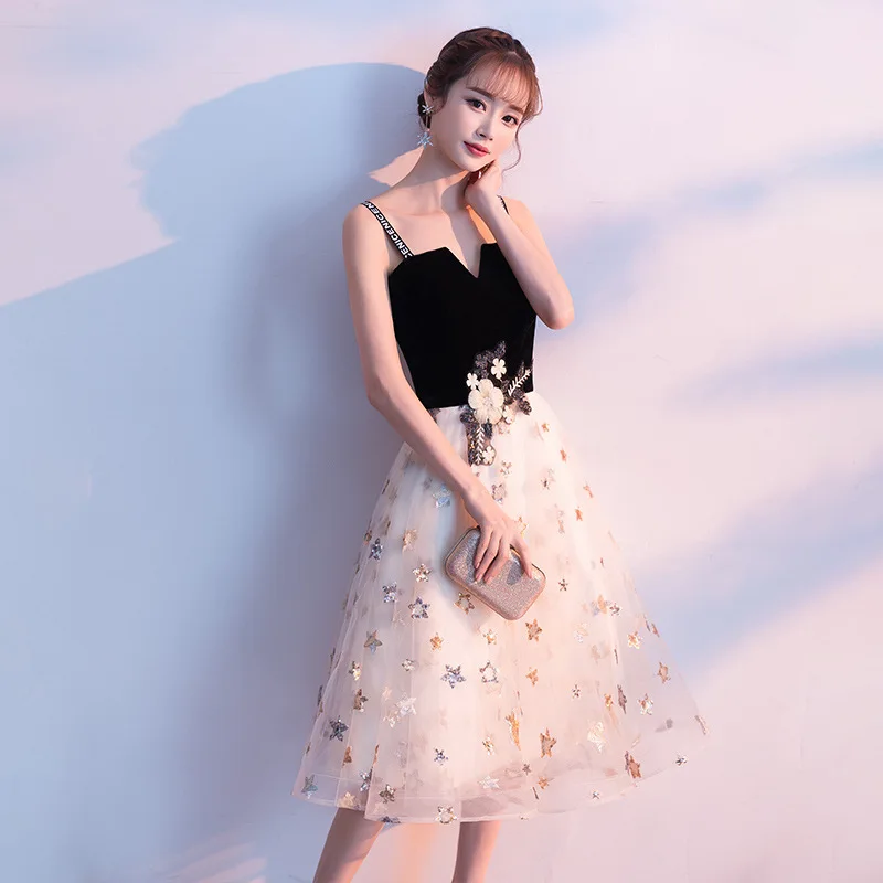 Женское вечернее короткое платье черное с блестками размеры 3XL размера плюс |