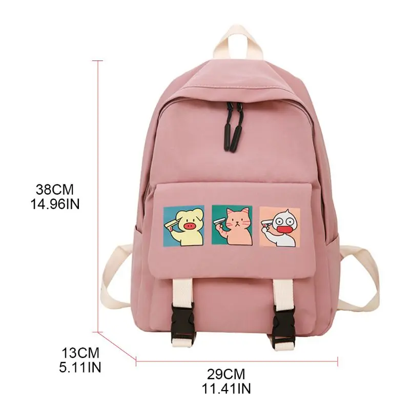 

Cartoon Rucksack Nylon Backpack School Bag Casual College Daypack for Teenager