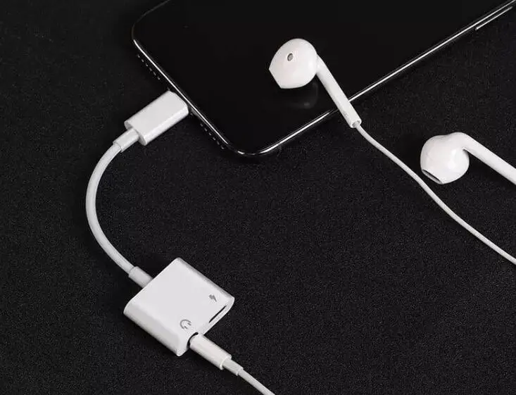 2 в 1 3,5 мм аудио адаптер для зарядки для iPhone 7 8 Plus X XR XS 11 Pro Max 3,5 мм разъем аудио разветвитель для зарядки адаптер