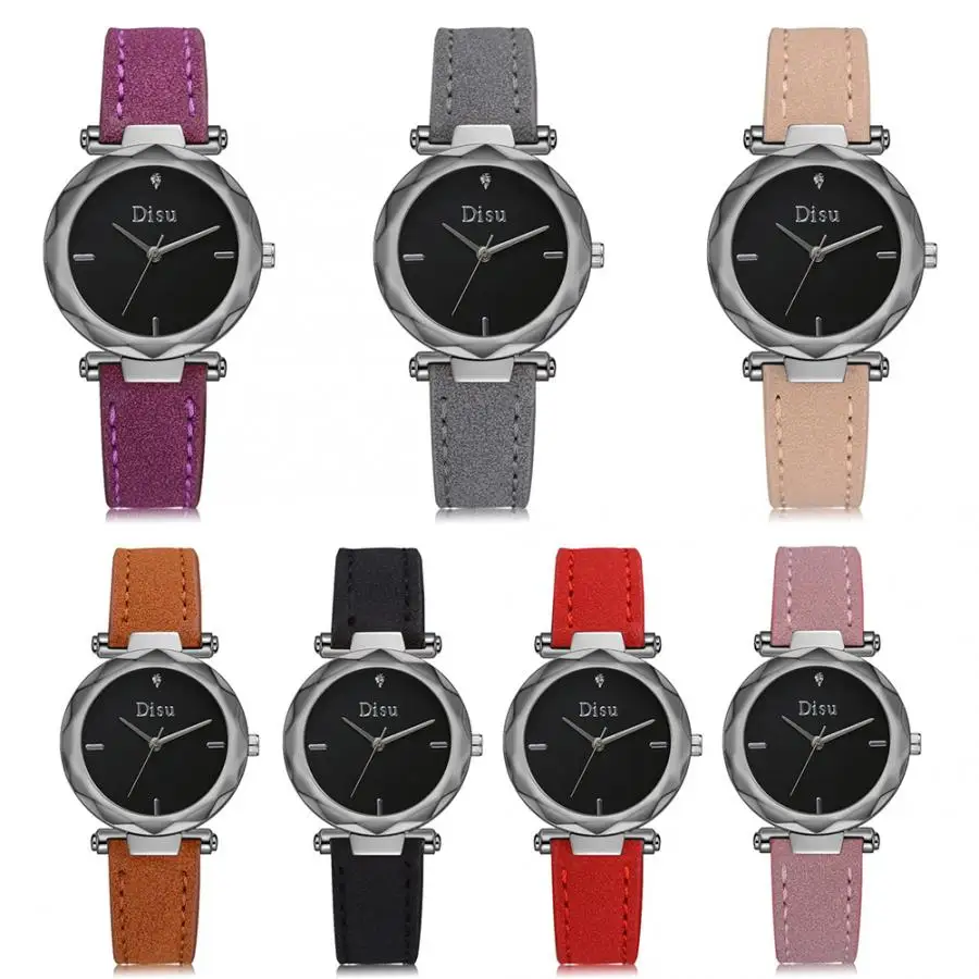 Disu Высокая мода часы Элегантные повседневные PU ремешок Образец Классические