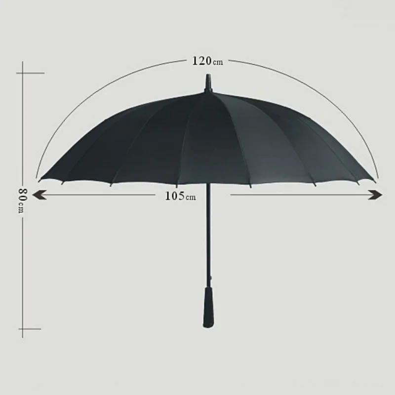 Rainy Solid Umbrellas Semi-Auto Open Manual Close Umbrella Big Long Windproof Waterproof Fiber For Female H1 x | Дом и сад