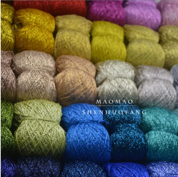 50 г/лот металлическая пряжа для вязания крючком хлопковая вязания|Пряжа| |