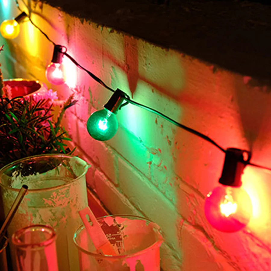 

G40 Globe Ball Christmas String Light With 25 Multicolor Bulbs Outdoor Garden Party Wedding Villa Hotel Fairy Garland Light