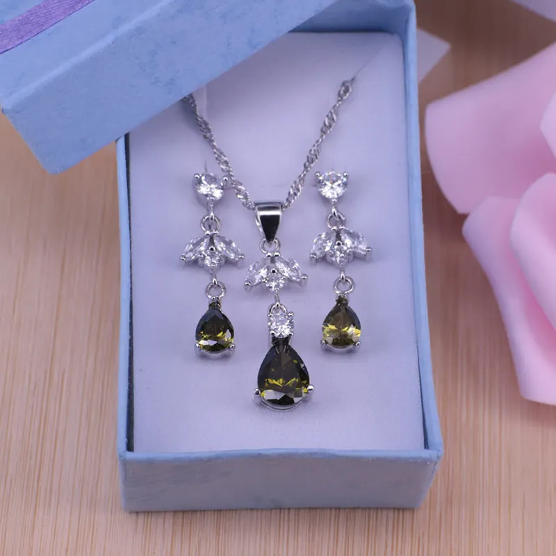 Risenj много цветов капли воды кубический цирконий и кристалл серебряный цвет