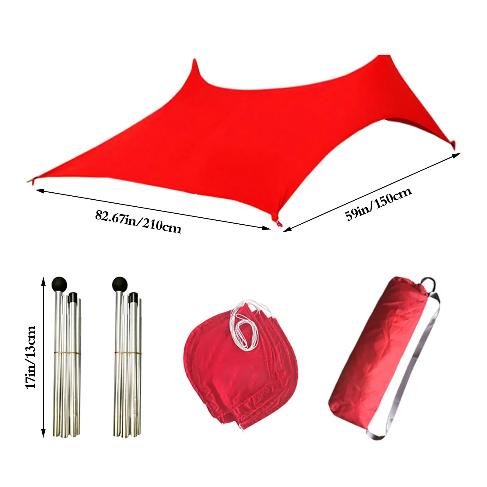 

Beach Tent Anti-UV Support Rod Stability Outdoor Sun Shelter Camping Trips Fishing Backyard Fun Picnics waterproof fabric