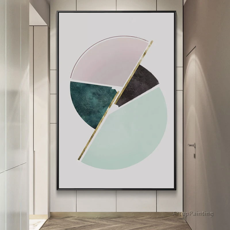 Original canvas painting geometric modern abstract oil large wall pictures for living room quadros cuadros decoracion | Дом и сад