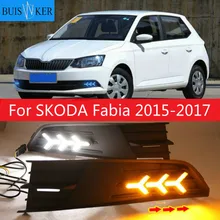 1 пара для SKODA Fabia 2015 2017 12 В ABS светодиодный ные DRL дневные ходовые
