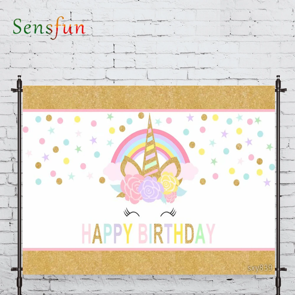 

LEVOO Photophone Backdrops Golden Unicorn Birthday Spot Shniy Photography Backdrop Camera Fotografica