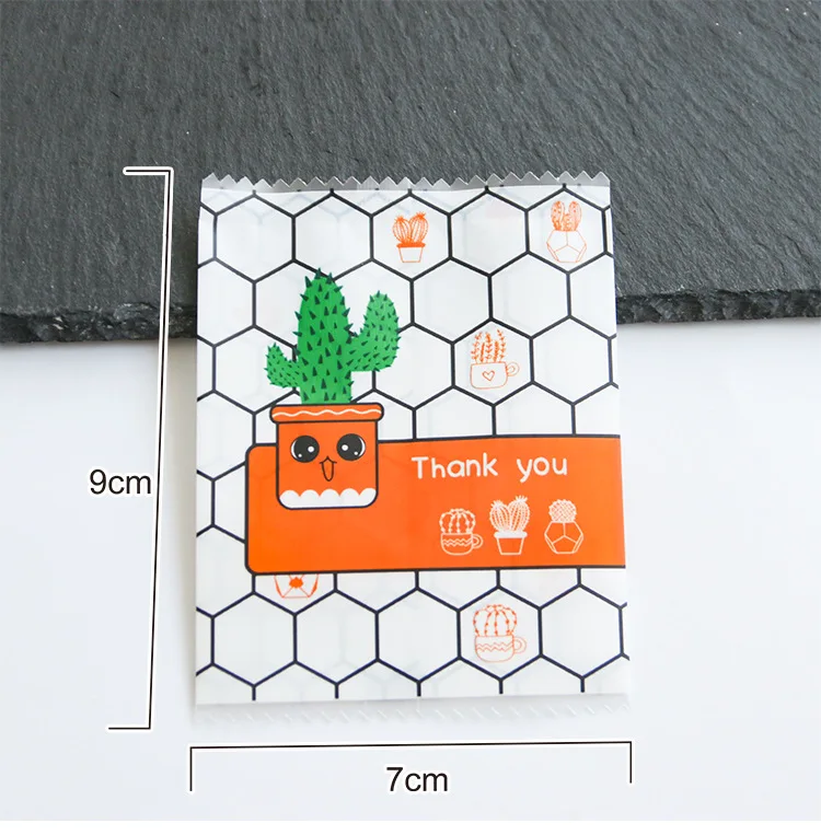 25 шт. милый пластиковый пакет для конфет с изображением фламинго и кактуса