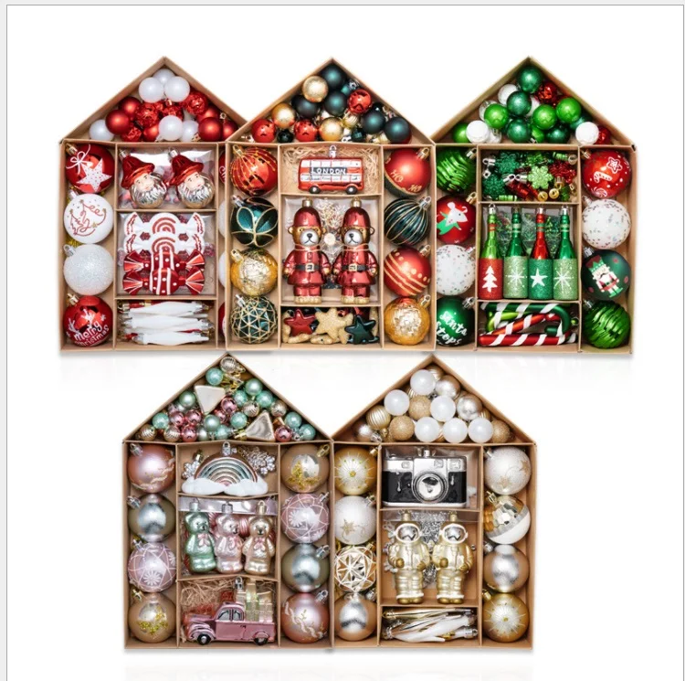 

Новогодние шарики Valery Madelyn 2022, 70 шт., набор украшений для рождественской елки, подвесные шарики, подвески, Рождественский Декор для дома